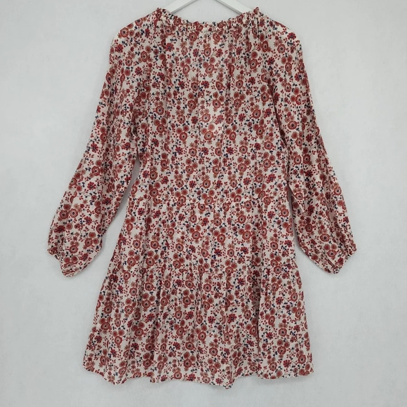 Xirena Dalyn Silk Cotton Blend Floral Tiered Dress in Red Spark - Picture 3 of 7